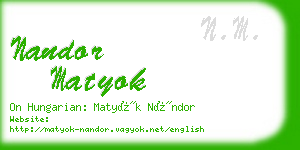 nandor matyok business card